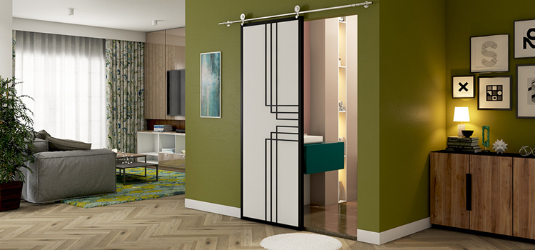 sliding bathroom door installation in Arvin
